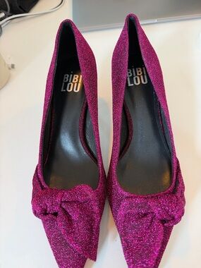 AnthropologieNew BIBI LOU Purple Glitter Super  Cute Pump and very Comfortable♥️